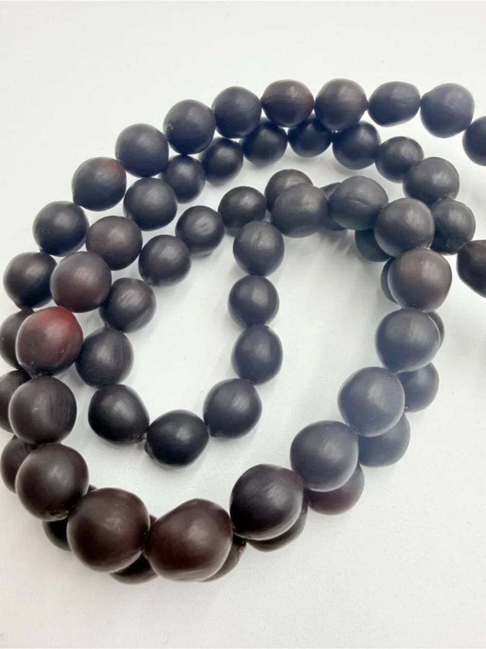 Vintage Graduated Cocoa Brown Wooden Bead Necklace Boho Statement